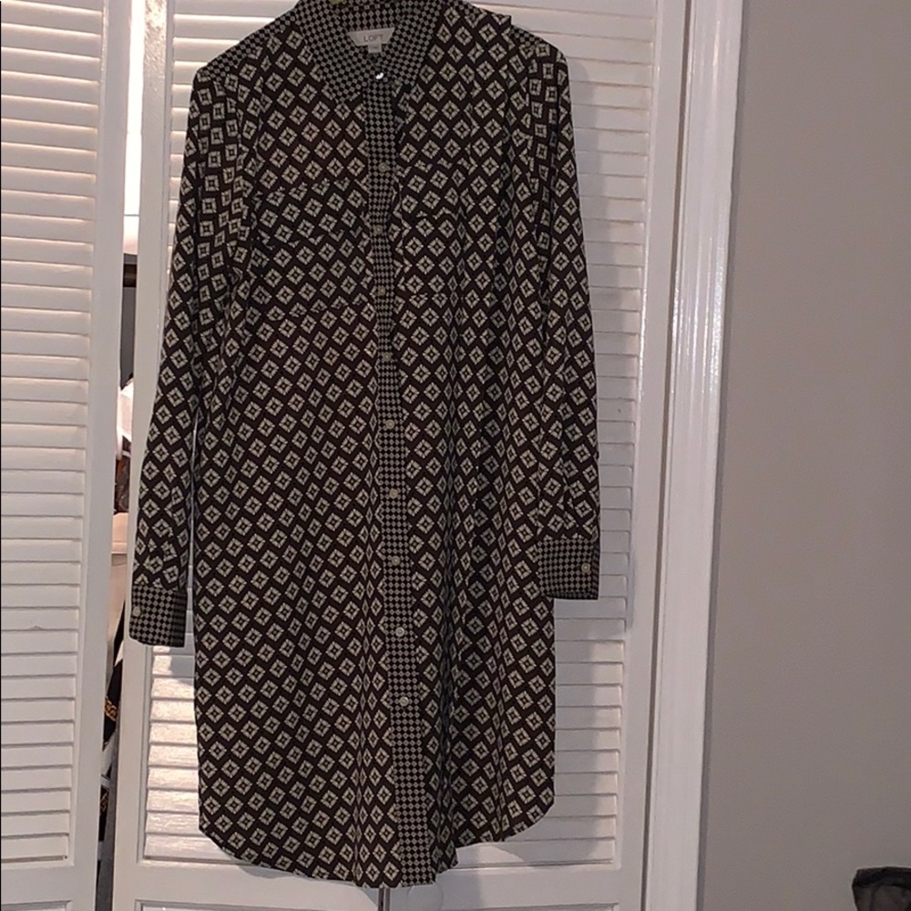 LOFT shirt dress w sash